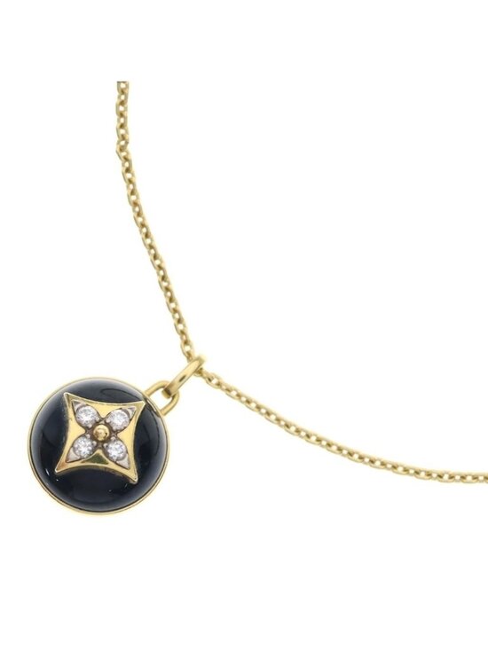 Louis Vuitton Jewelry - Louis Vuitton Pendentif PM Blossom Diamond Necklace 18k Yellow Gold Black